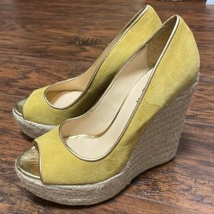 EUC A Bottega Peep Toe Espadrille Wedges - Made in Italy - Sz 37